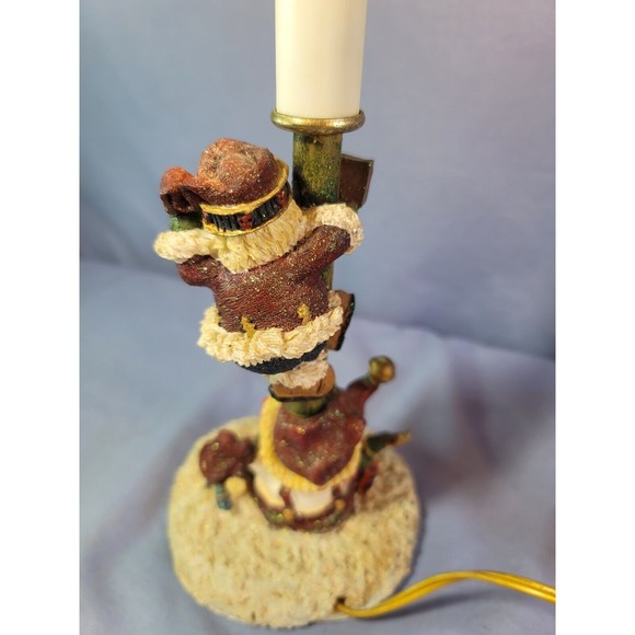 Christmas Table Desk Lamp w/Santa Claus & Snowman & Penguin Vintage 13''Tall - Picture 9 of 9